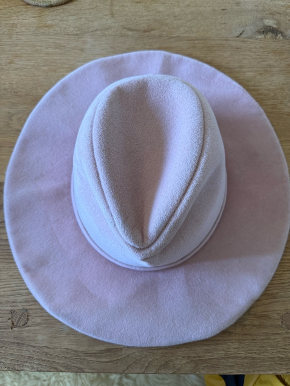 Dusty Pink faux suede fedora hat